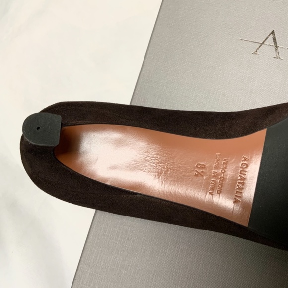 Aquatalia Marianna Suede Pointed Toe Pump Espresso - Picture 12 of 16